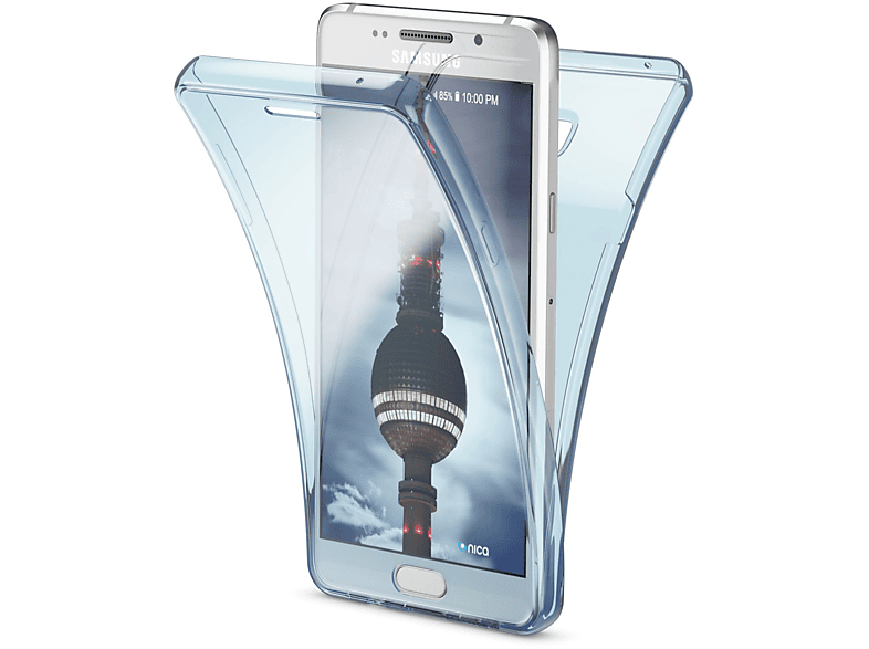 NALIA Klare 360 Grad Silikon Hülle, Backcover, Samsung, Galaxy A5 (2016), Blau
