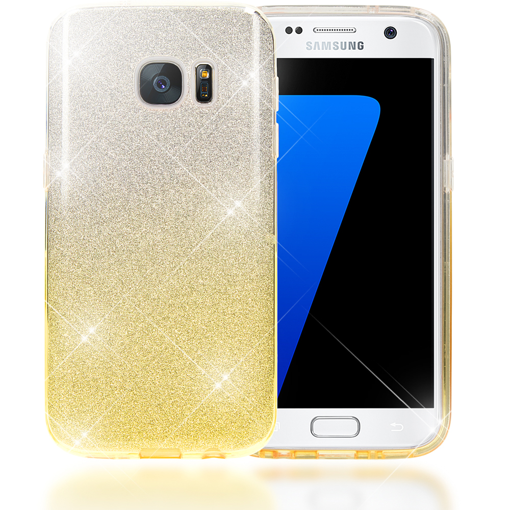 Galaxy Backcover, Mehrfarbig S7, Hülle, NALIA Glitzer Samsung,