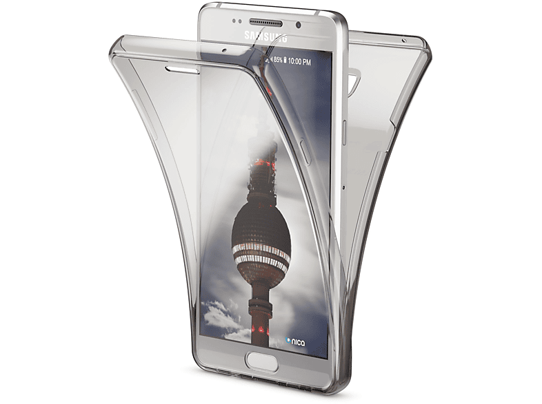 NALIA Klare 360 Grad Silikon Hülle, Backcover, Samsung, Galaxy A3 (2016), Grau