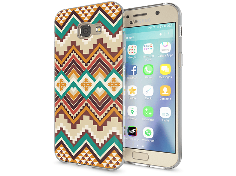Samsung, Galaxy Hülle, Silikon Backcover, Mehrfarbig NALIA Motiv A5 (2017),