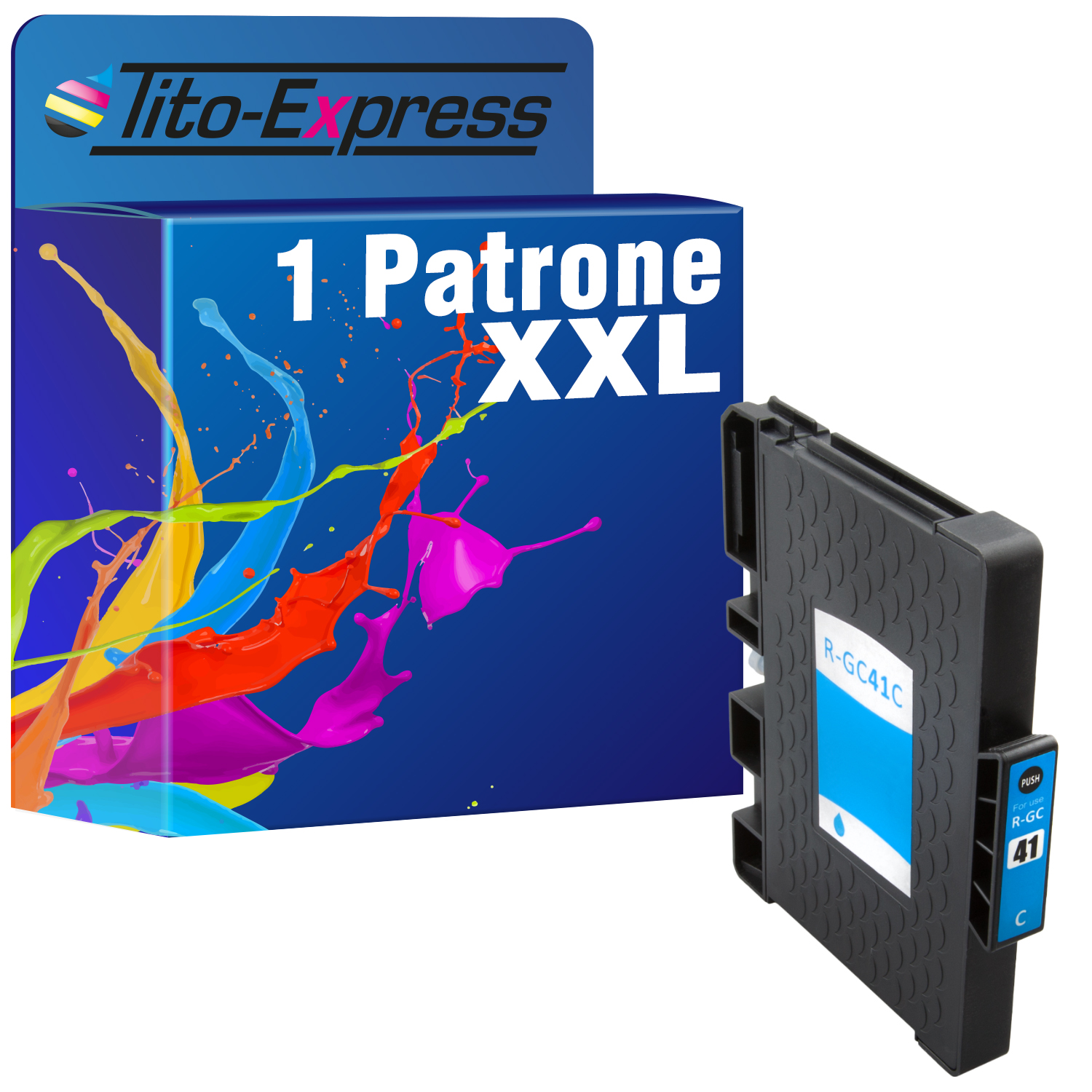 GC-41 (405762) Patrone TITO-EXPRESS ersetzt cyan Ricoh 1 Tintenpatrone PLATINUMSERIE