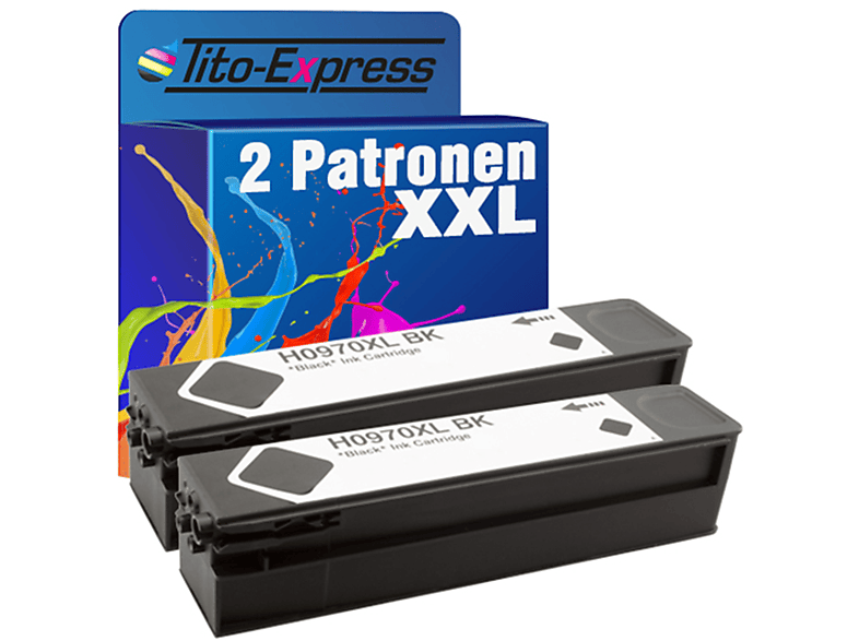 970XL PLATINUMSERIE Tintenpatrone HP black (CN625AE) TITO-EXPRESS 2er Set ersetzt