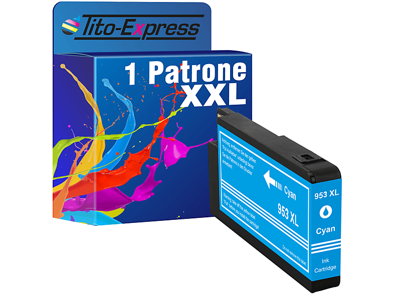 Tintenpatrone ersetzt 953XL 1 cyan (F6U16AE) Patrone TITO-EXPRESS HP PLATINUMSERIE