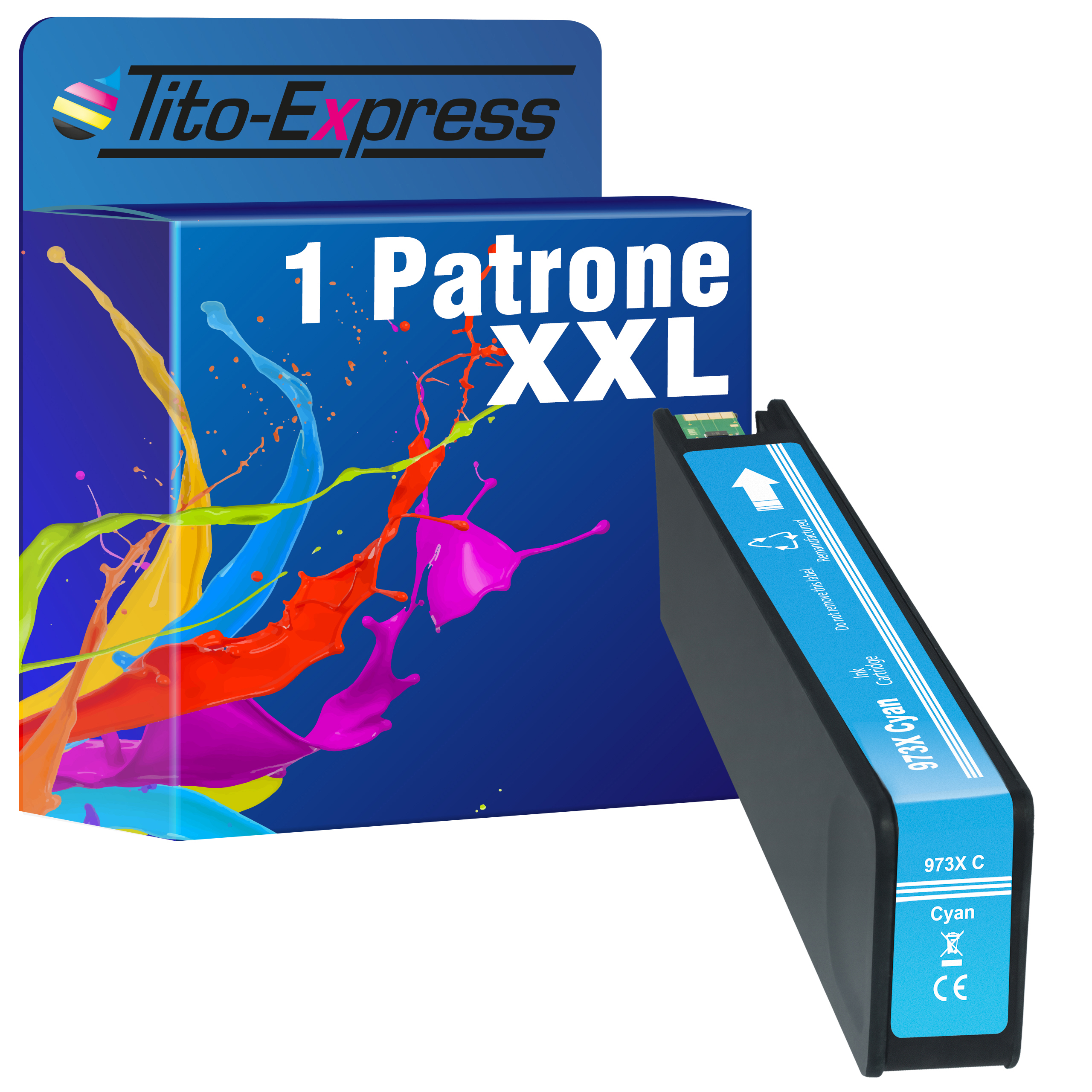 1 (F6T81AE) TITO-EXPRESS PLATINUMSERIE ersetzt Patrone cyan Tintenpatrone 973X HP