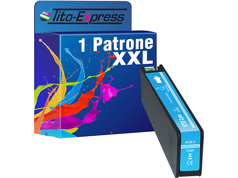 TITO-EXPRESS PLATINUMSERIE 1 Patrone ersetzt cyan 973X HP Tintenpatrone (F6T81AE)