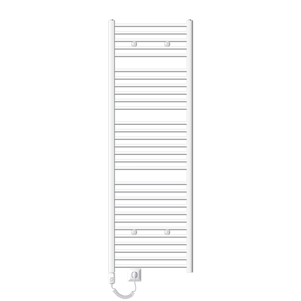 Modell Thermostat Elektrischer (1200 Radiator ECD-GERMANY Badheizkörper Watt) + Sahara