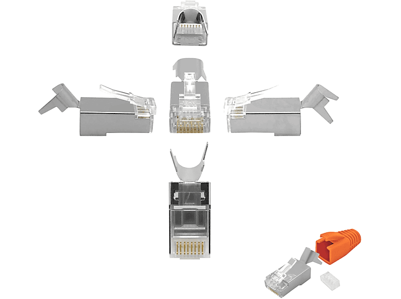 Netzwerkstecker Stecker, RJ45 ARLI Orange 100x Cat7