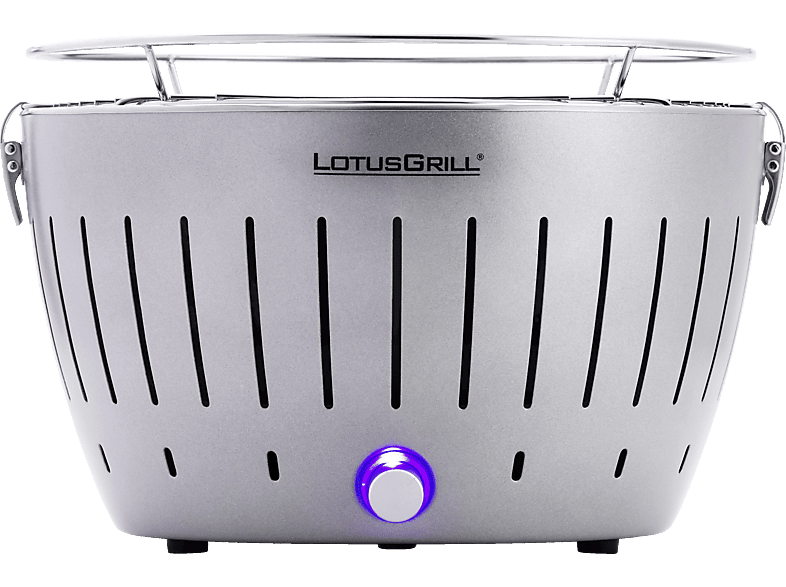 LOTUSGRILL Tischgrill Standard Holzkohlegrill, Silber Metallic