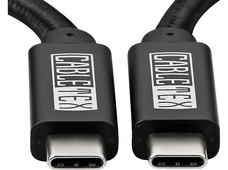 CABLETEX USB-C Kabel | 3m Länge | 100W Ladekabel USB Kabel, Schwarz