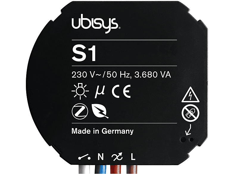 UBISYS Schaltaktor S1 Smart Home Leistungsschalter, Schwarz