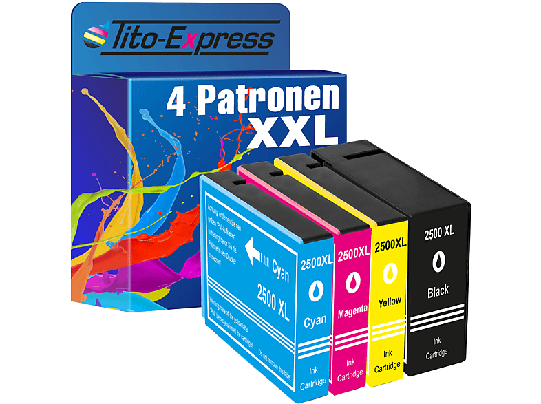 TITO-EXPRESS PLATINUMSERIE 4er Set ersetzt Canon PGI-2500 Tintenpatronen black, cyan, magenta, yellow (9254B004)