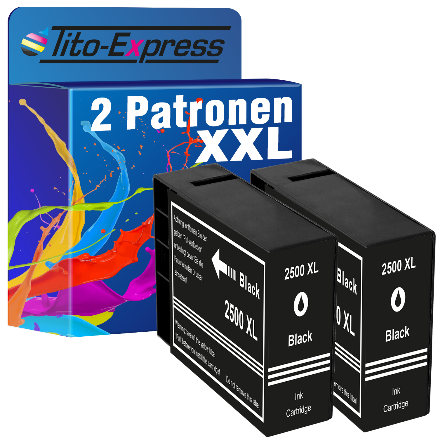 Set ersetzt 2er Tintenpatronen TITO-EXPRESS (9254B001) PLATINUMSERIE black PGI-2500 Canon