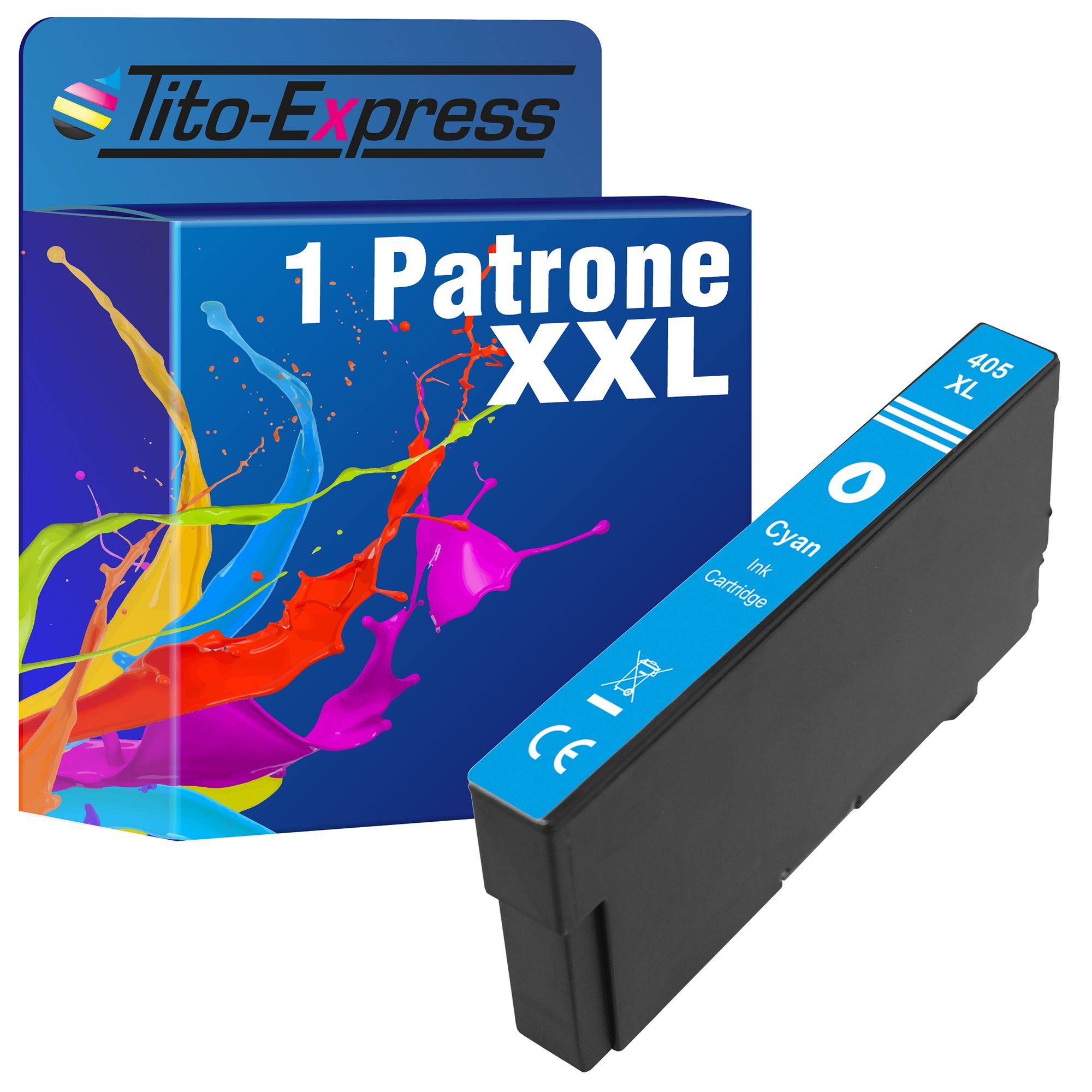 Tintenpatrone 1 Epson 405 ersetzt XL TITO-EXPRESS PLATINUMSERIE (C13T05H24010) Patrone Cyan