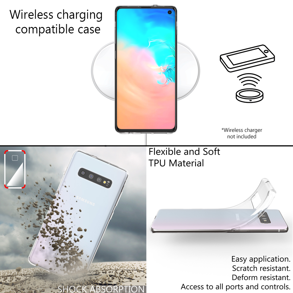 Eine kabellose Ladehülle auf einem Telefon. Das Telefon befindet sich in der Mitte des Bildes.