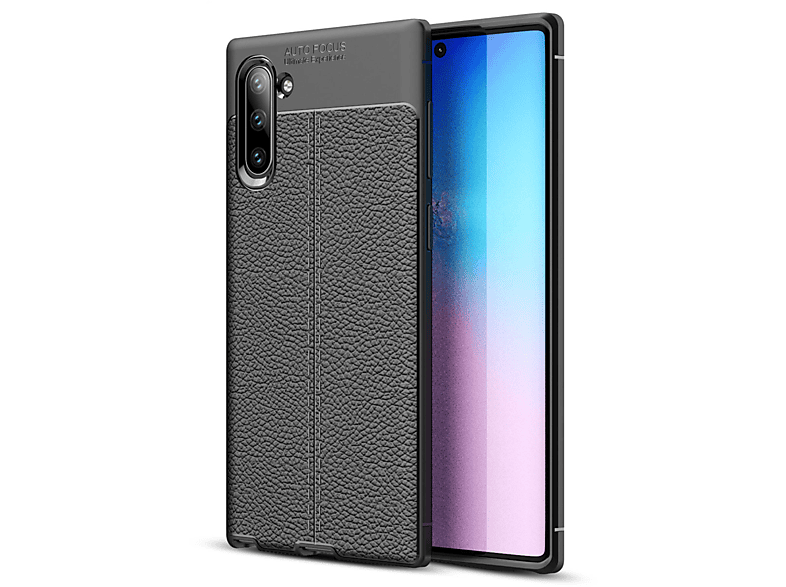 NALIA Carbon-Look Silikon Hülle, Backcover, Samsung, Galaxy Note 10, Schwarz