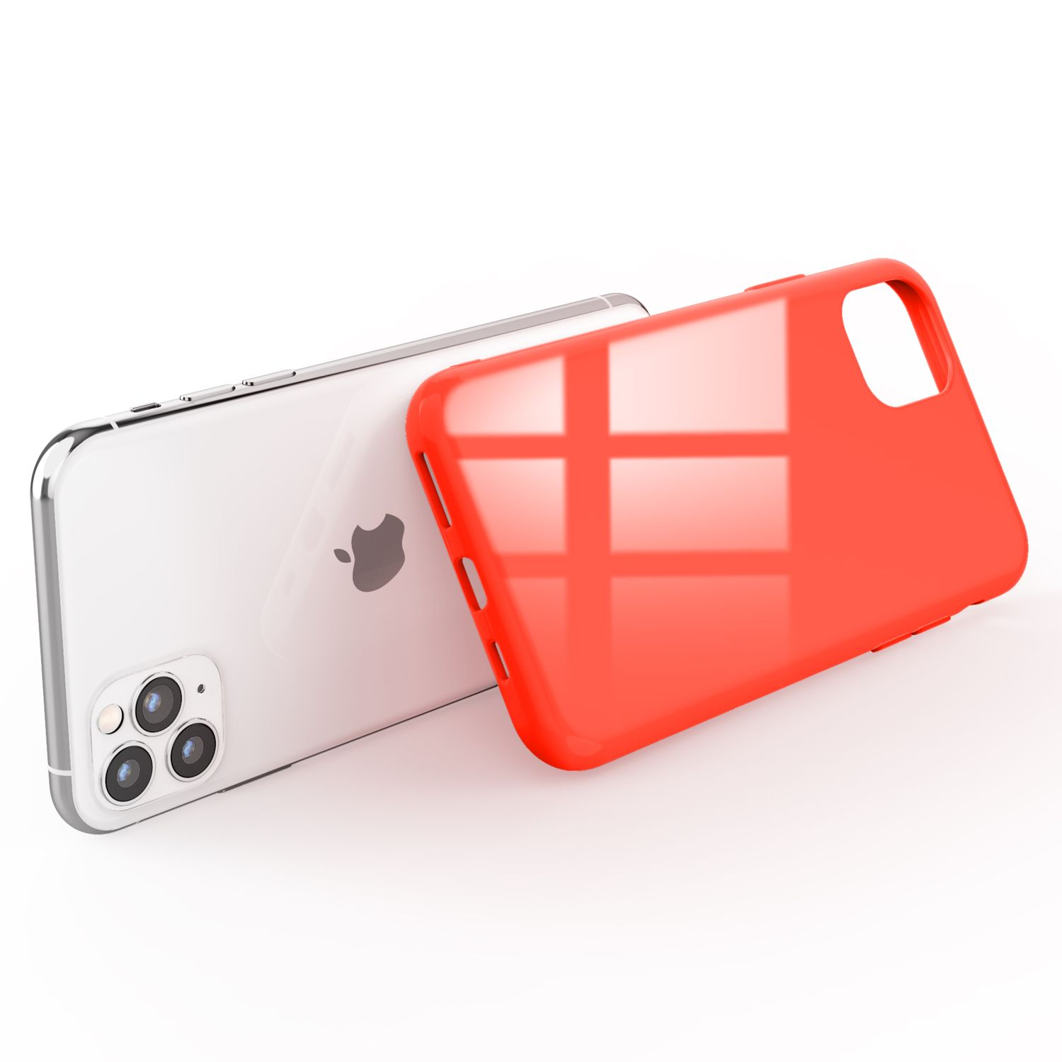 NALIA Pro iPhone Silikon Rot Backcover, Apple, 11 Max, Hülle,