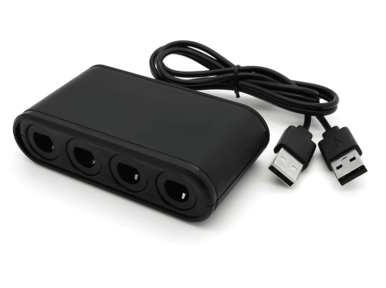 SKGAMES 4 Port GameCube Controller Adapter für Nintendo Switch / Wii U / PC, Adapter, Schwarz