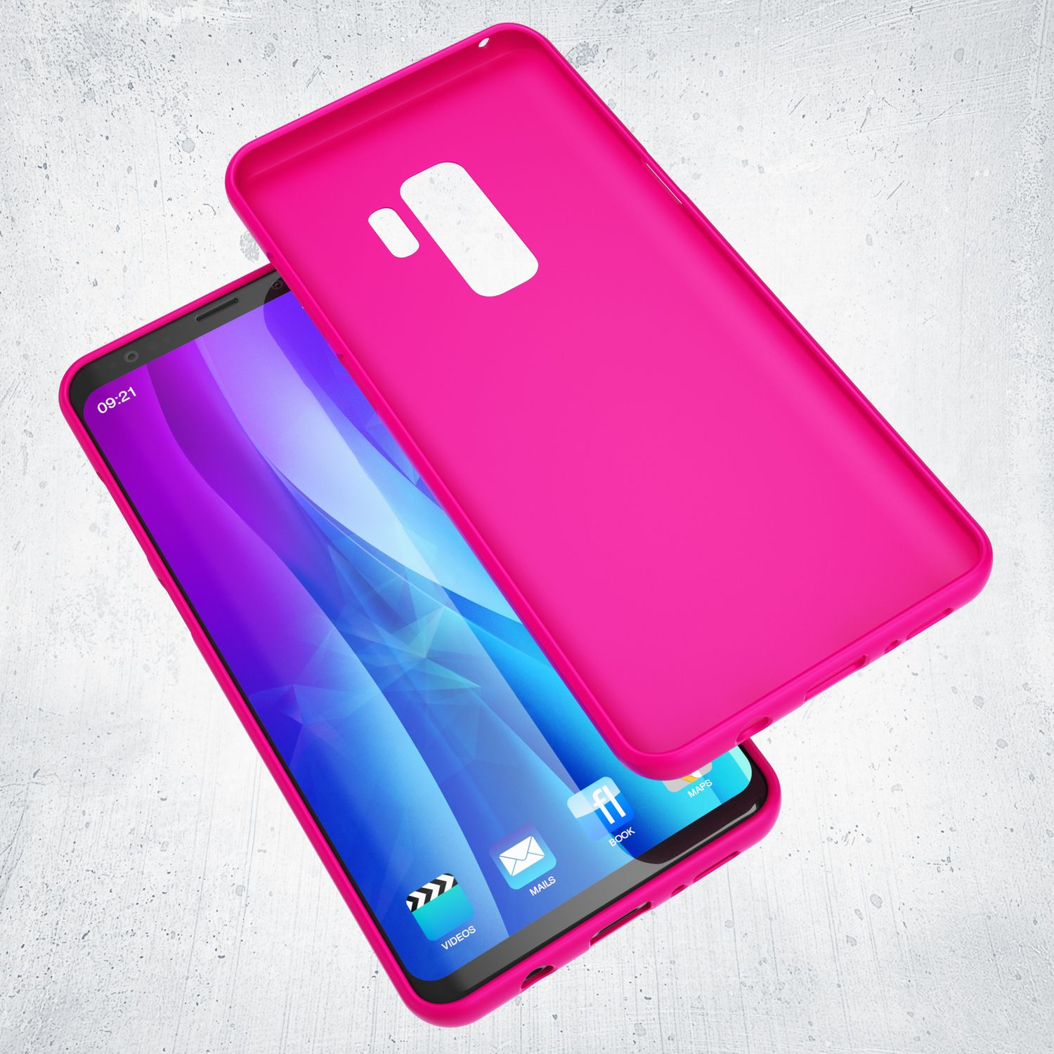 Pink Backcover, Galaxy Neon Silikon S9 Hülle, NALIA Samsung, Plus,