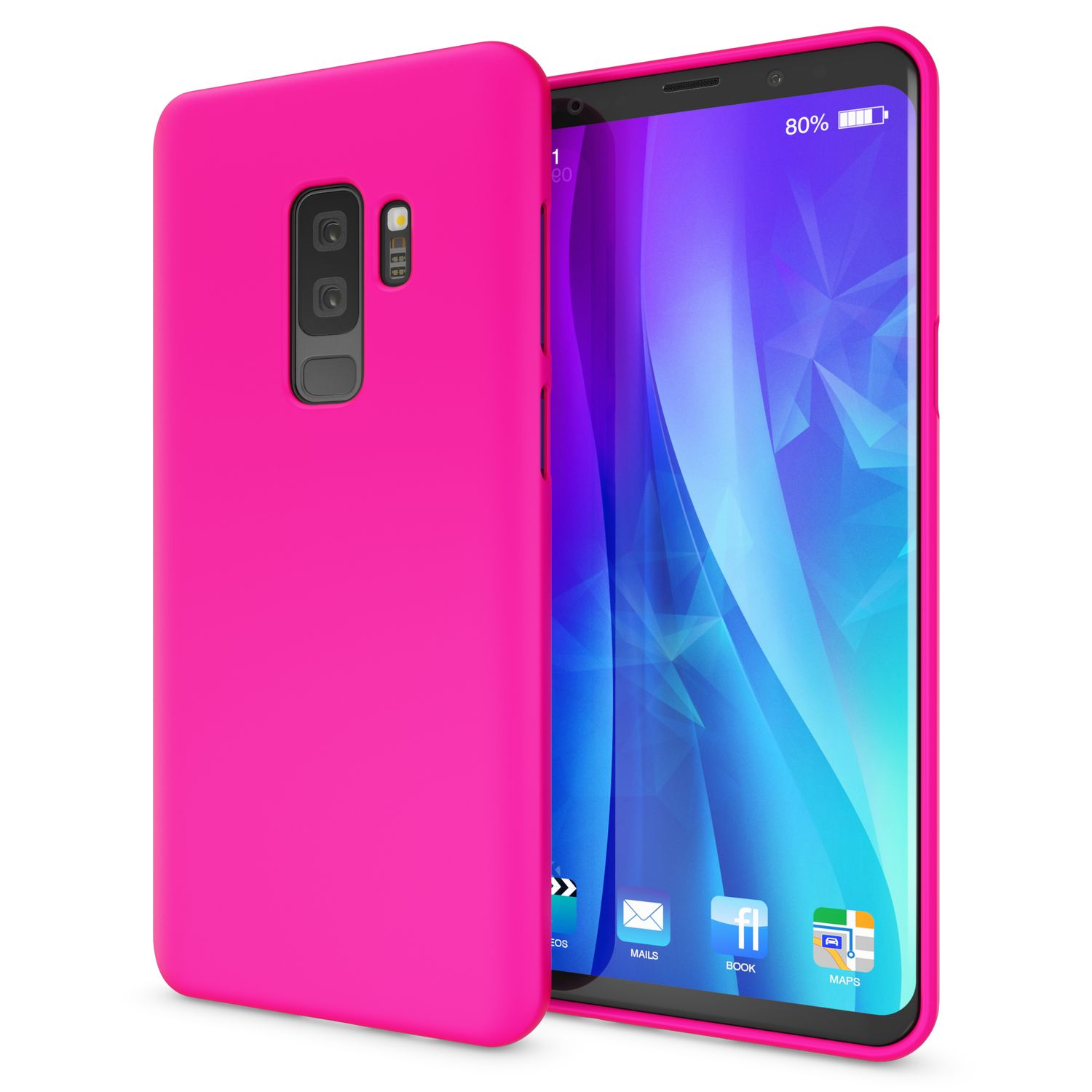 Hülle, Samsung, Galaxy Plus, Pink Neon Backcover, NALIA S9 Silikon