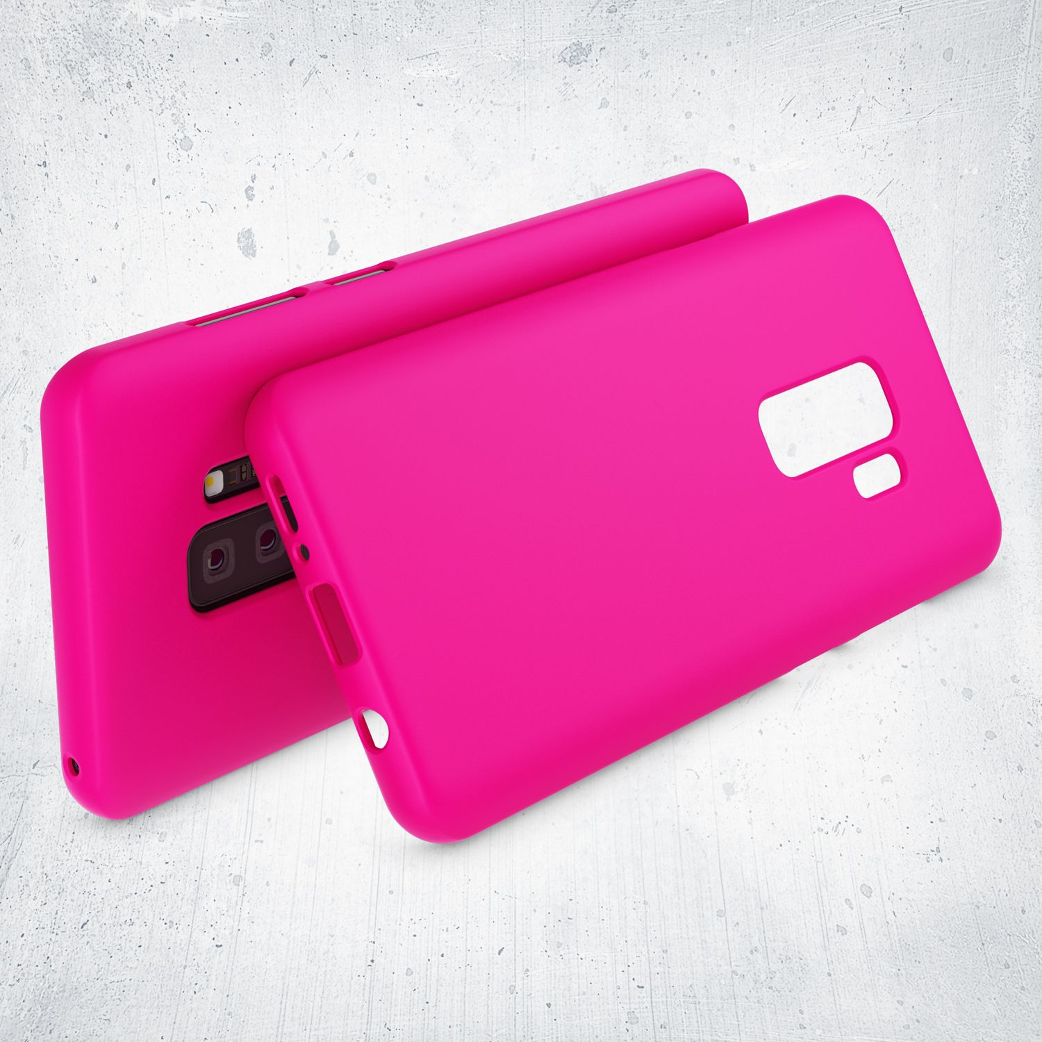 NALIA Neon Galaxy Silikon Samsung, Pink S9 Backcover, Hülle, Plus