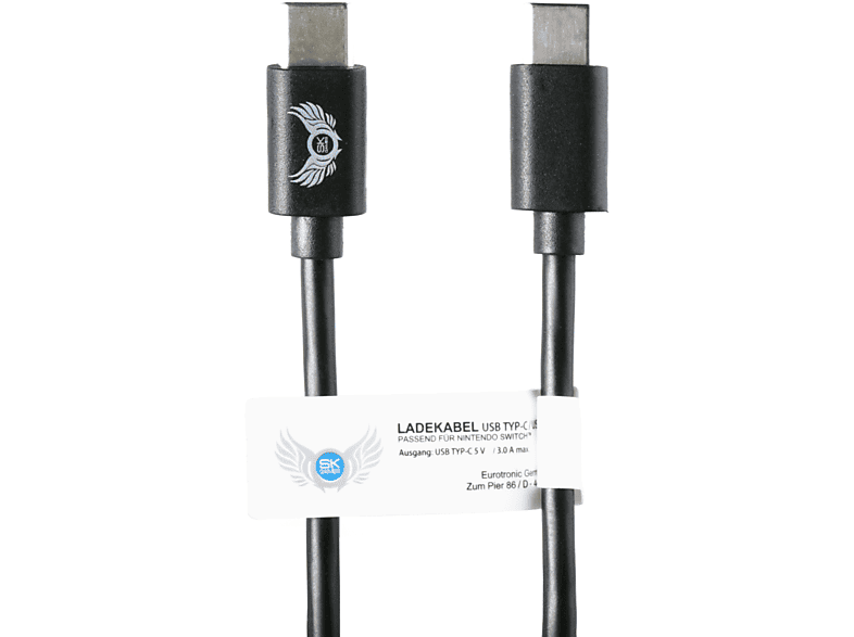 SKGAMES 2m USB TYP-C Ladekabel Datenkabel Ladegerät für Nintendo Switch, Ladekabel, Schwarz
