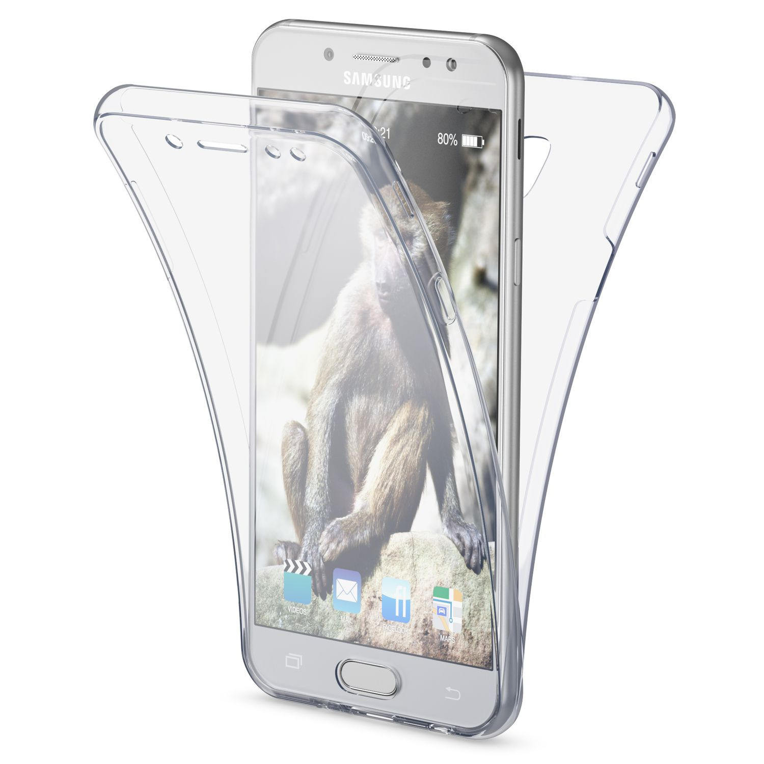 Grad Transparent (2017), 360 Klare Silikon Backcover, Samsung, Galaxy Hülle, NALIA J5