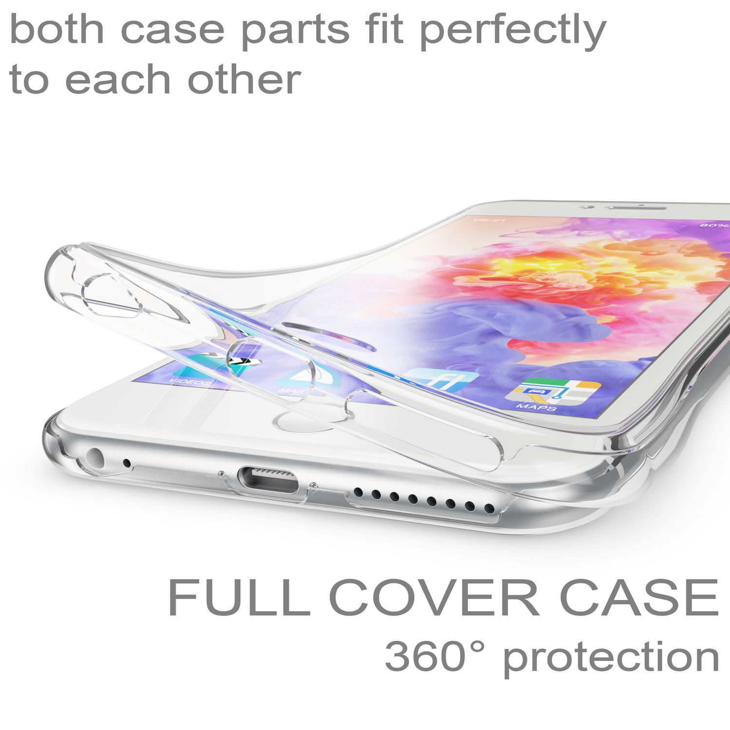 NALIA Klare Grad Transparent 360 Silikon iPhone 6 iPhone 6s Plus, Plus Apple, Hülle, Backcover
