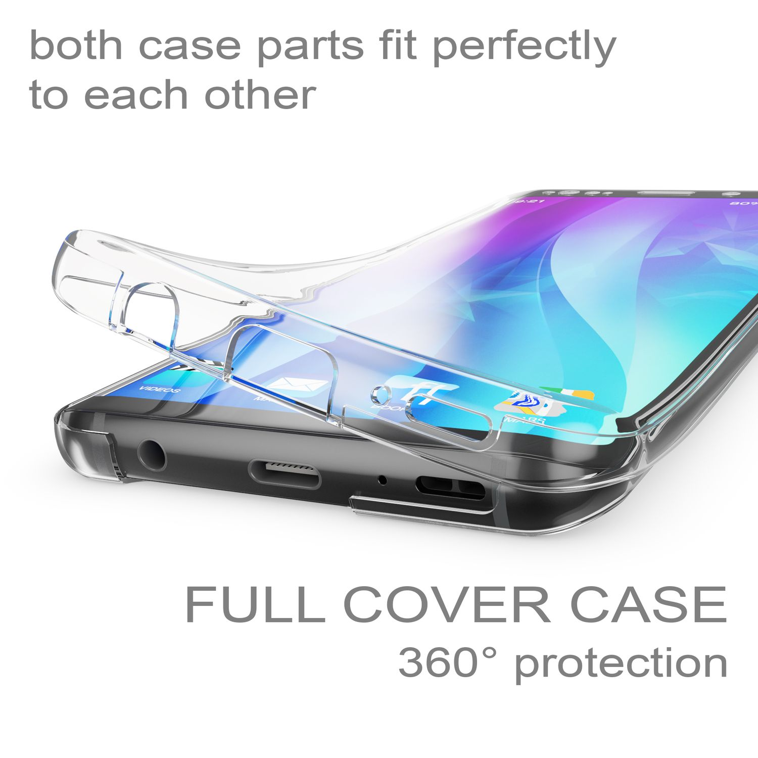NALIA Klare 360 Backcover, Silikon S9, Transparent Hülle, Samsung, Grad Galaxy