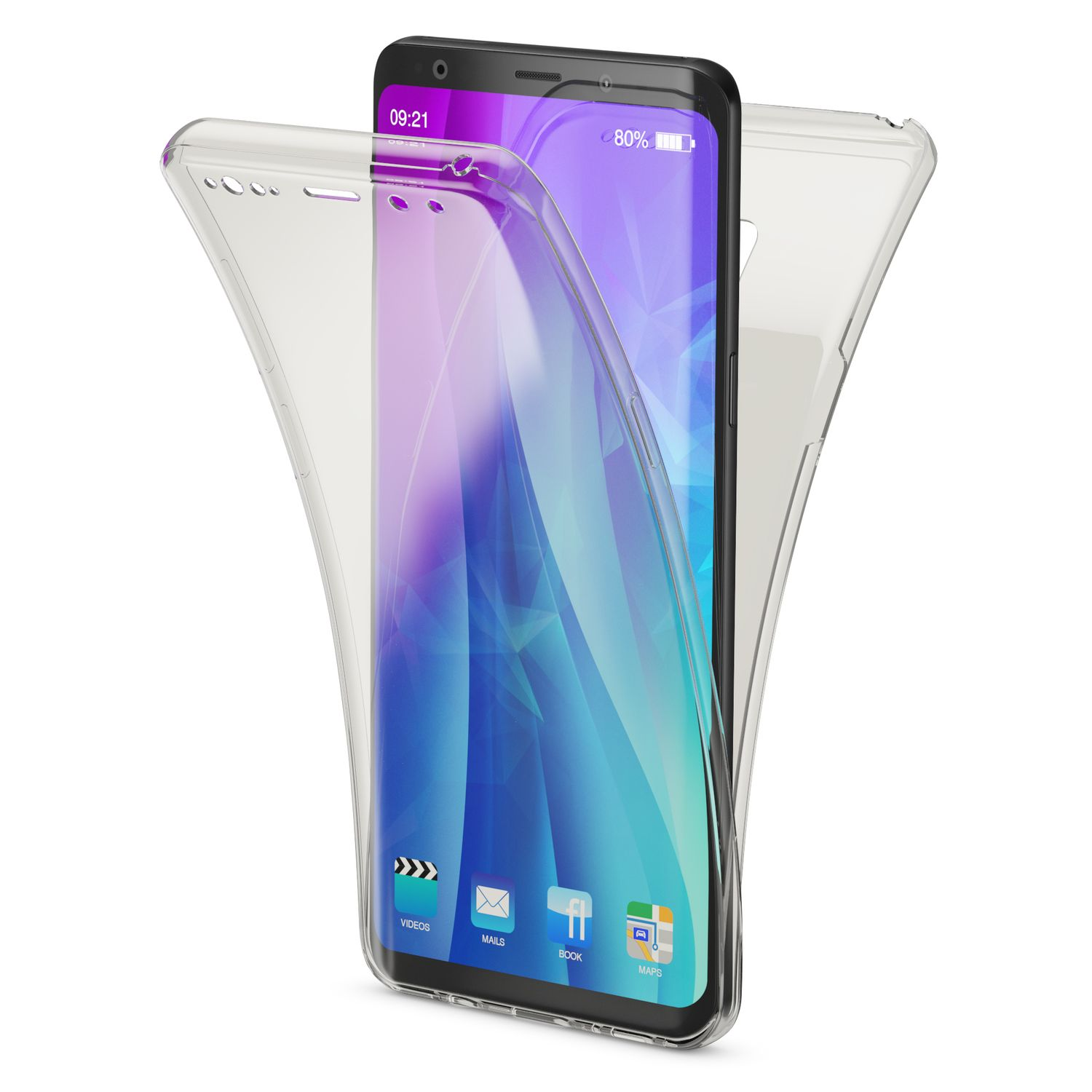 Samsung, S9 Grad Galaxy Hülle, Backcover, NALIA 360 Klare Silikon Schwarz Plus,