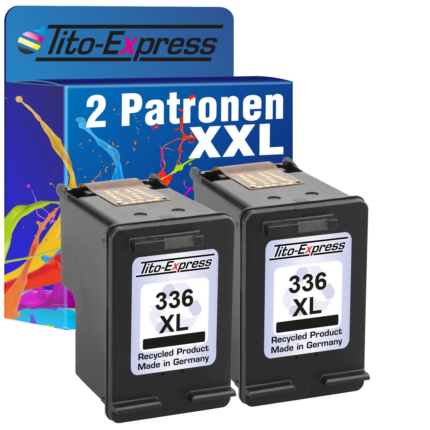 TITO-EXPRESS PLATINUMSERIE 2er Set Black (C9362EE) HP XL Tintenpatronen 336 ersetzt