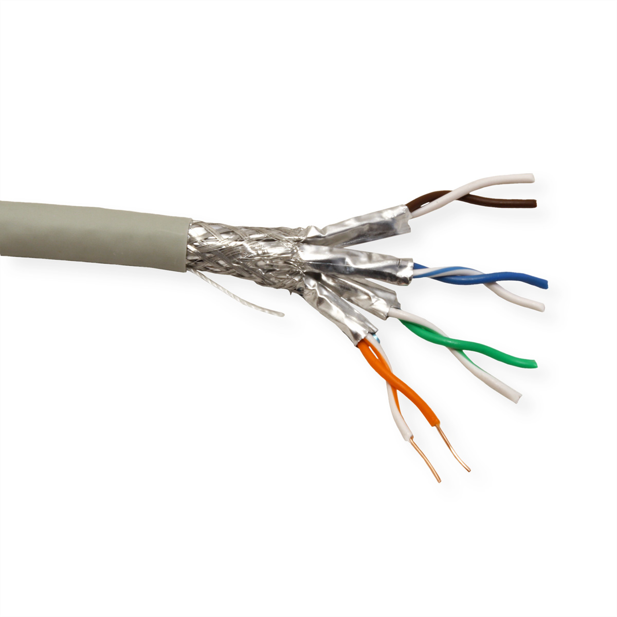 ROLINE S/FTP Kabel, LSOH, 100 (Class Kat.6A m EA), Massivdraht, Installationskabel
