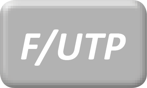 Een grijze knop met de tekst 'F/UTP'.