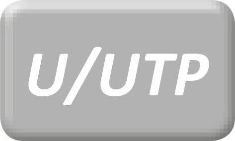 Szary przycisk z tekstem 'U/UTP'.