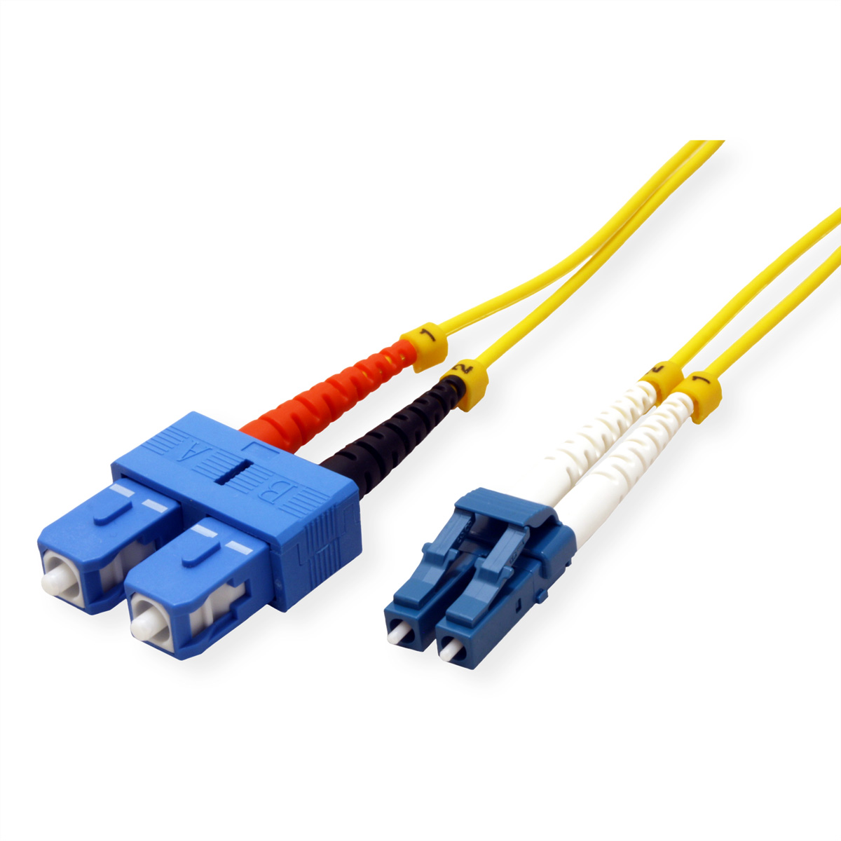 LWL-Kabel m Mode Duplex, ROLINE LC/SC, Single 5 Singlemode, 9/125µm OS2, LWL-Patchkabel