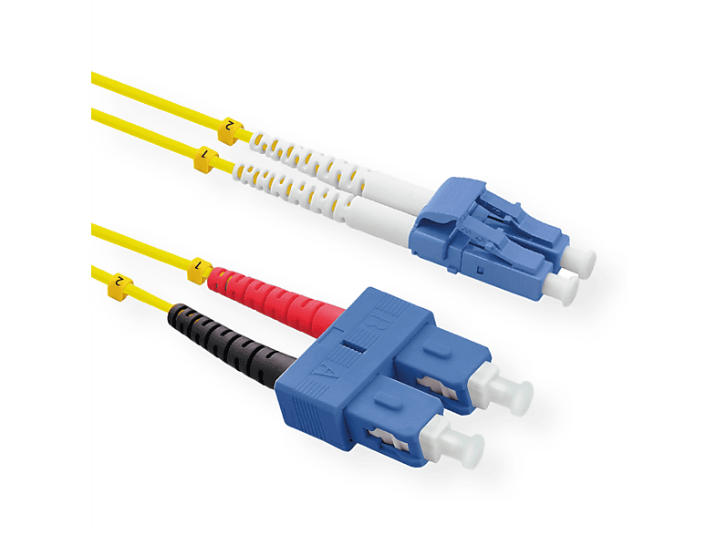ROLINE LWL-Kabel Duplex, Single Mode 9/125µm OS2, LC/SC, LWL-Patchkabel Singlemode, 5 m