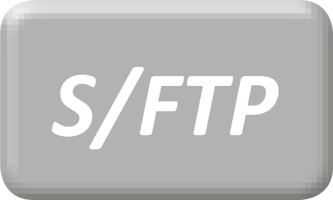 Een grijze knop met de witte letters S/FTP.
