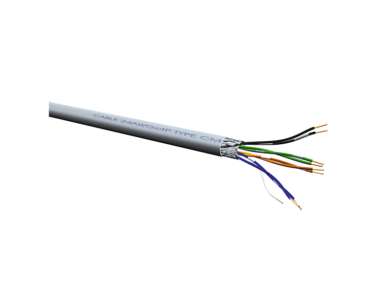 ROLINE FTP Kabel Litze, (Class Cat.5e, m Rohkabel Kat.5e D), 100