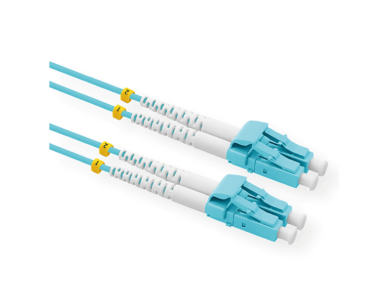 VALUE LWL-Kabel 50/125µm OM3, LC/LC, Low-Loss-Stecker, LWL-Patchkabel OM3, 2 m