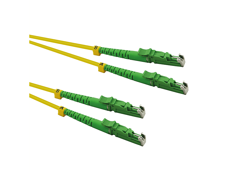 ROLINE LWL-Kabel duplex 9/125µm OS2, LSH/LSH, APC Schliff, LSOH, LWL-Patchkabel Singlemode, 3 m