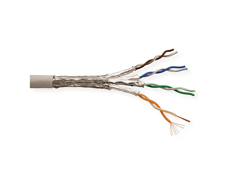 ROLINE S/FTP Kabel, Kat.6A Litze, (Class m Rohkabel Cat.6A, EA), 300