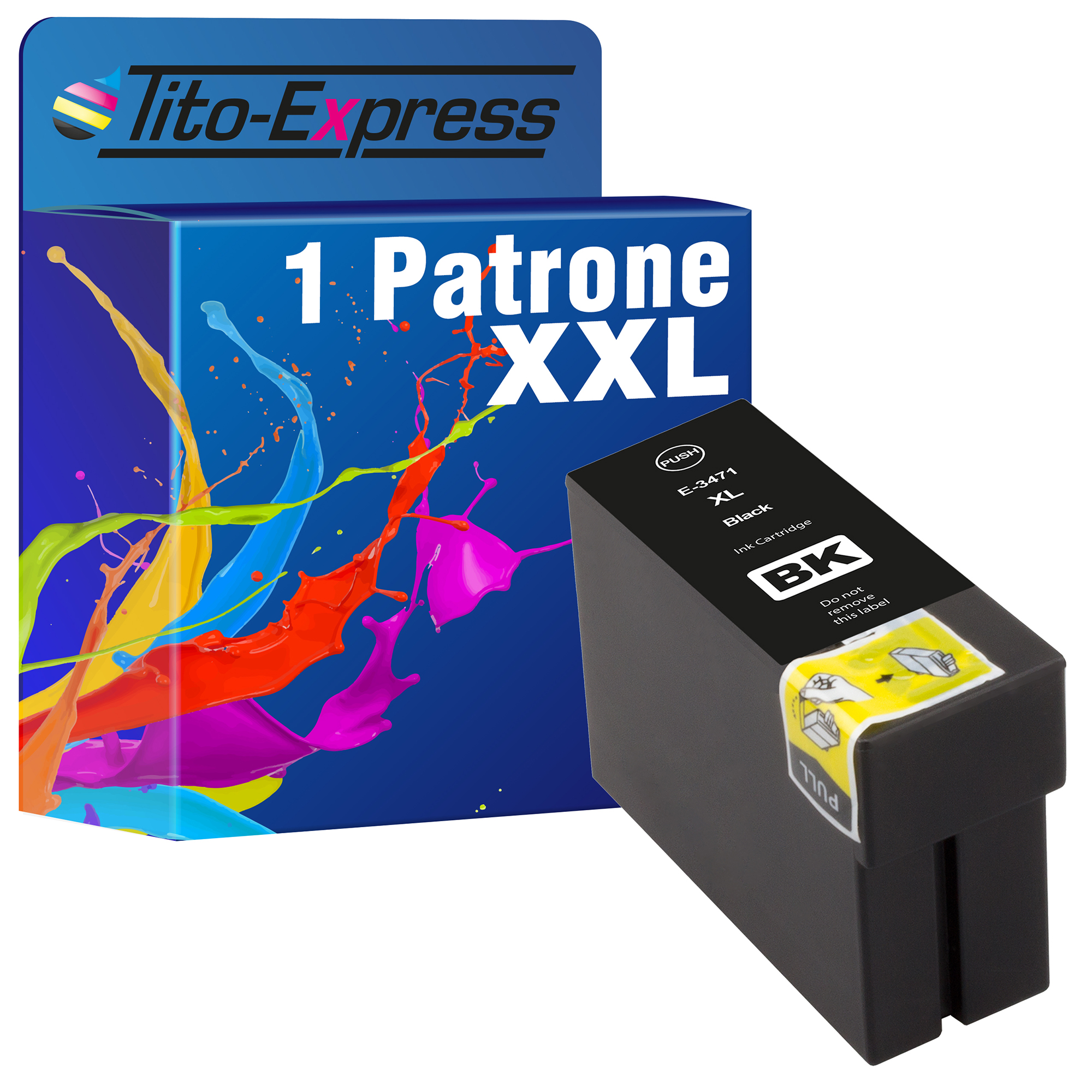 TITO-EXPRESS PLATINUMSERIE 1 Patrone ersetzt T3471 Epson Tintenpatrone Black (C13T34714010) 34XL