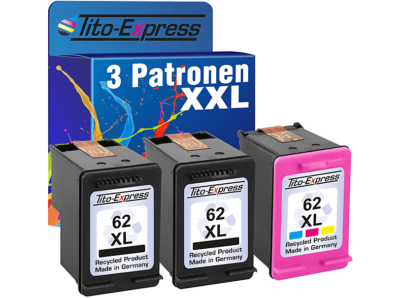 ersetzt (N9J71AE) Magenta, Tintenpatronen Black, Set Yellow XL 3er TITO-EXPRESS 62 PLATINUMSERIE Cyan, HP