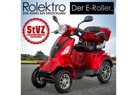 E-Quad Zoll, ROLEKTRO Rot) Blei-Gel | 25 Seniorenmobil MediaMarkt 15,7 (Laufradgröße: V.2 Unisex-Rad, E-Scooter