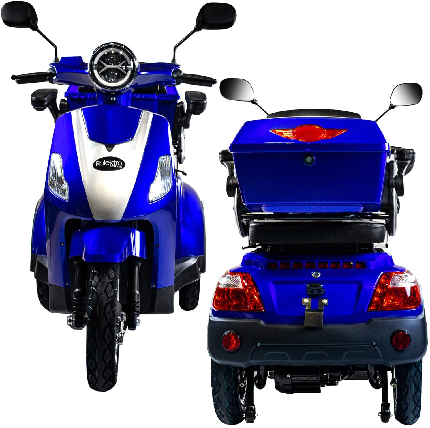 ROLEKTRO E-Trike Unisex-Rad, E-Scooter Lithium (Laufradgröße: Zoll, 25 15,7 V.3 Seniorenmobil Blau)