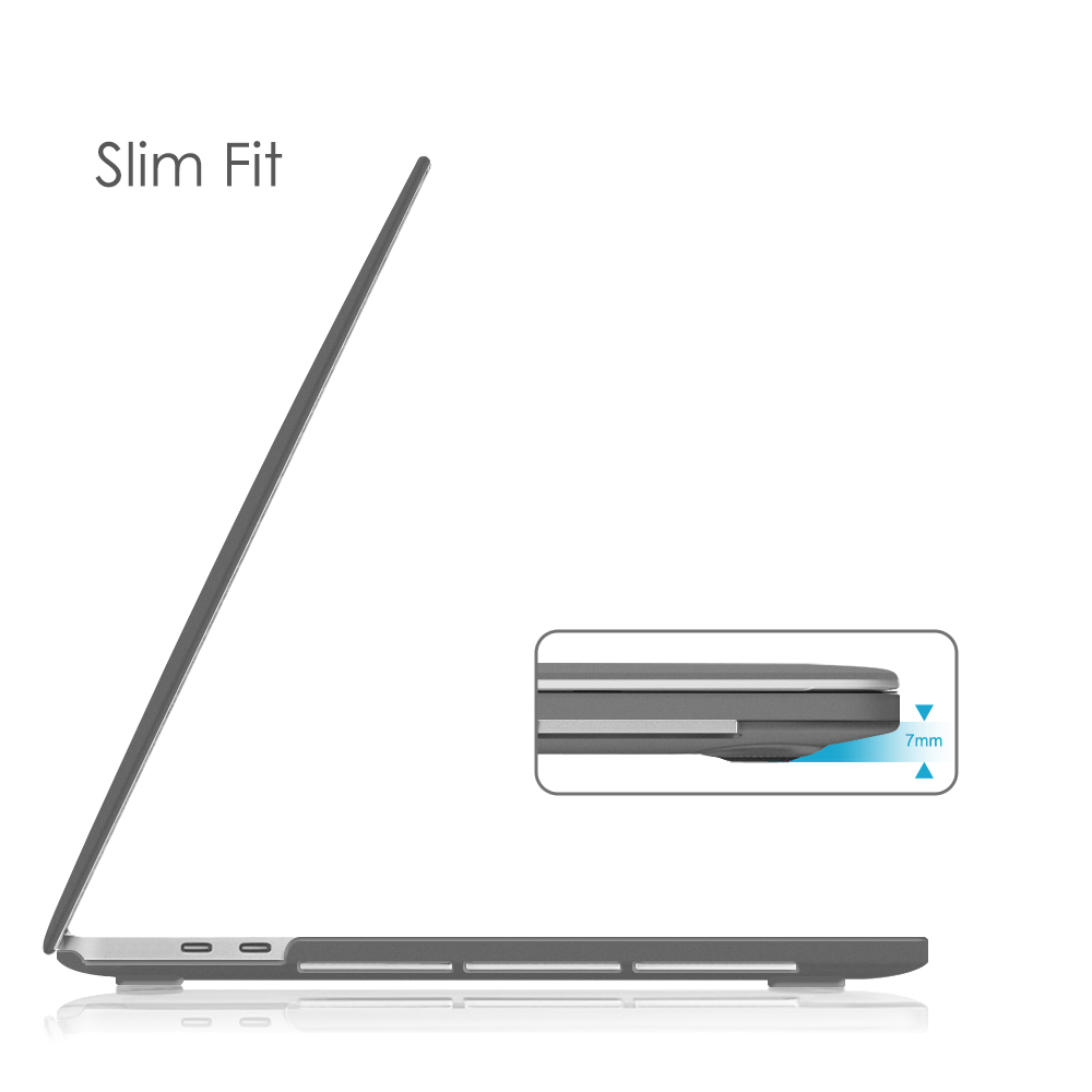Seitenansicht einer Laptop-Hülle. Die Hülle ist schlank, mit einer Dicke von 7 mm.