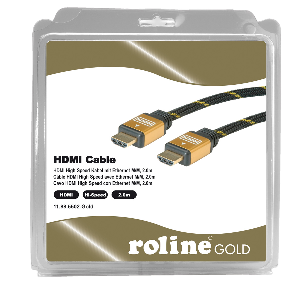 ROLINE GOLD HDMI High Speed Kabel mit mit Ethernet Kabel High HDMI Ethernet Speed