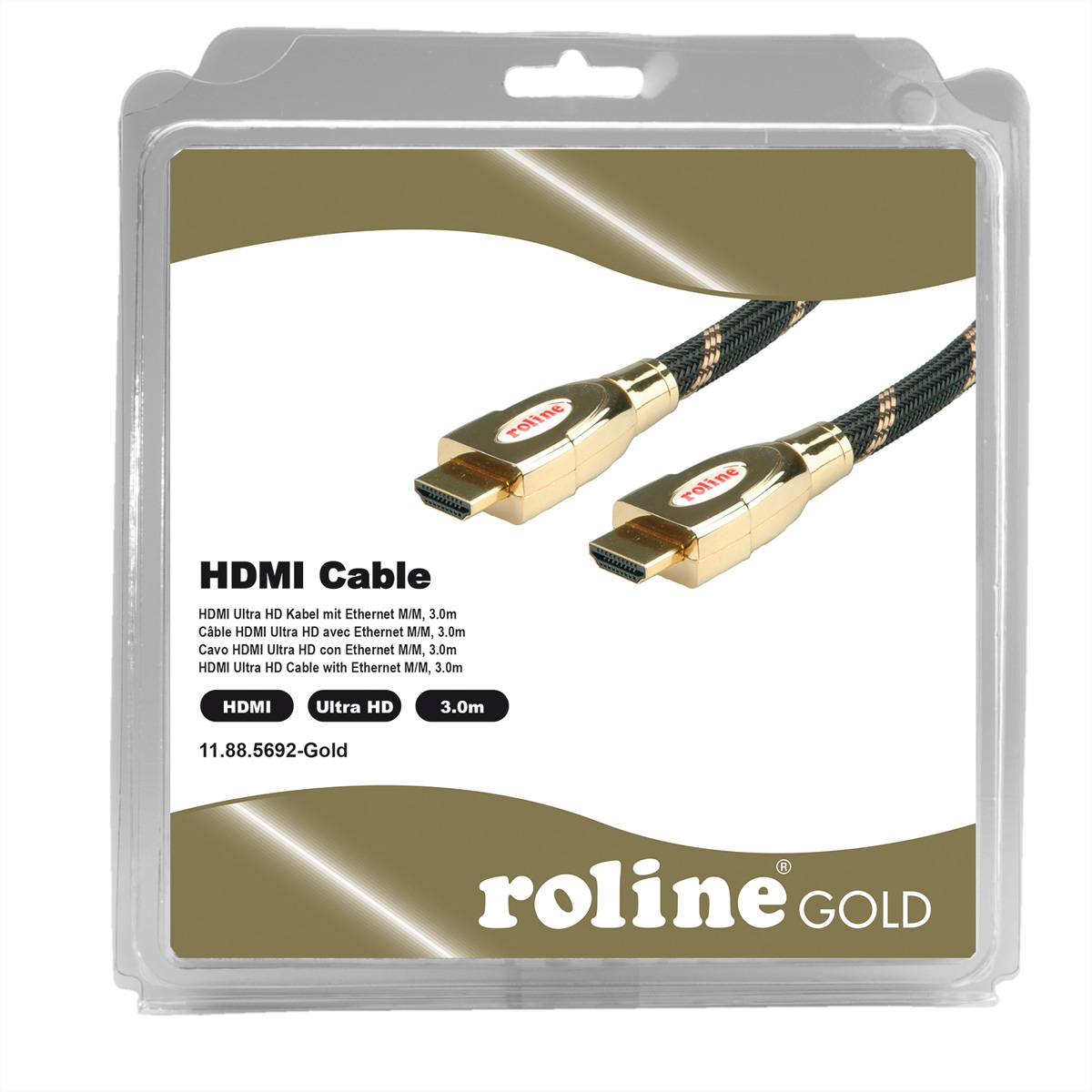 Kabel Ultra HDMI Ethernet HD HD GOLD ST/ST Ultra Kabel mit mit HDMI ROLINE Ethernet,