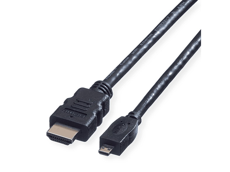 VALUE HDMI High Speed Kabel mit Ethernet, HDMI A ST - Micro HDMI ST Micro HDMI High Speed with Ethernet Kabel
