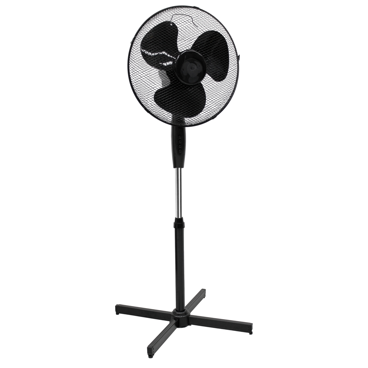 Ventilador de pie Ventilador de pie suelo oscilante negro 45W 16" giratorio eléctrico 3 niveles;ECD-GERMANY, Negro