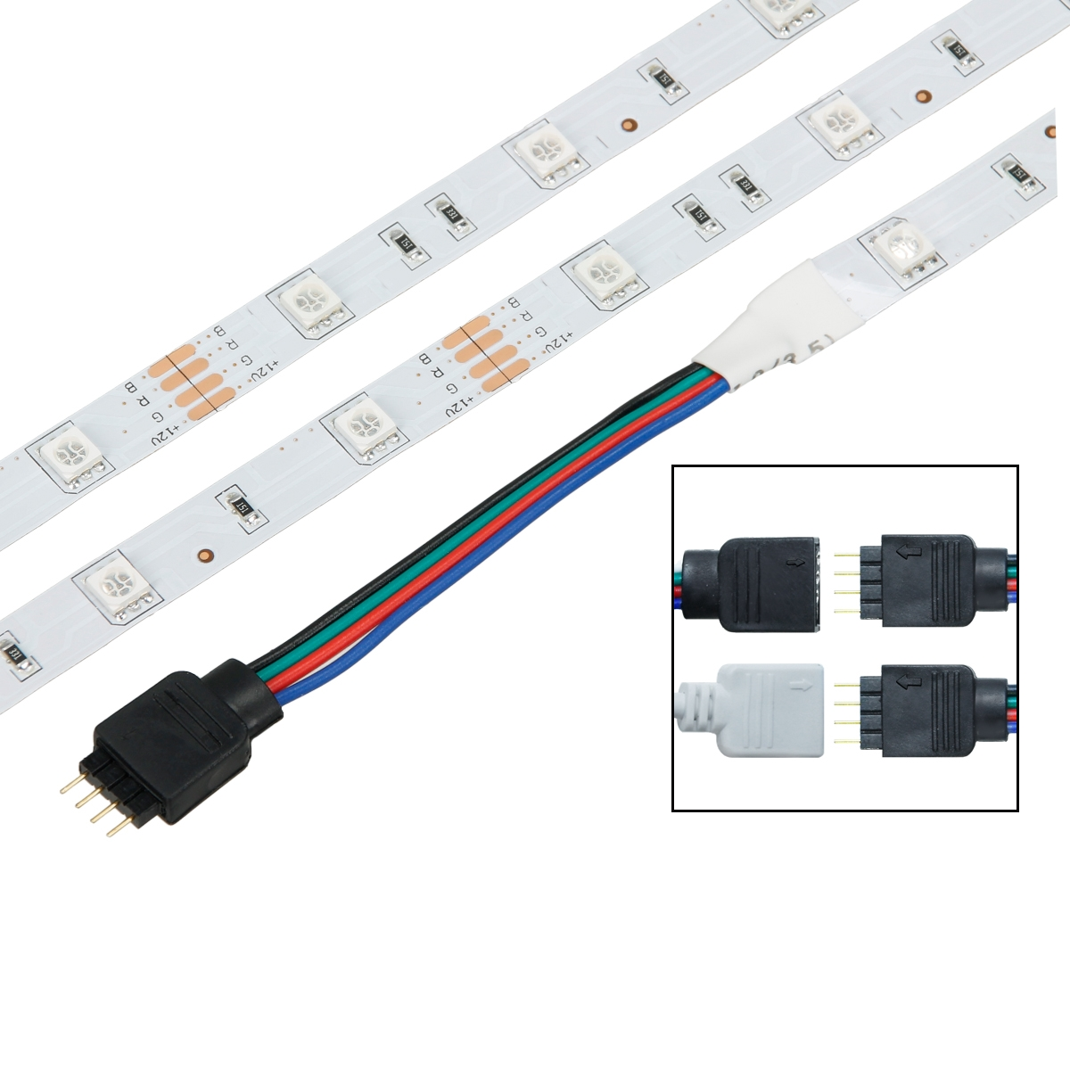 Weiß 5 LED m ECD-GERMANY LED Streifen RGB Streifen